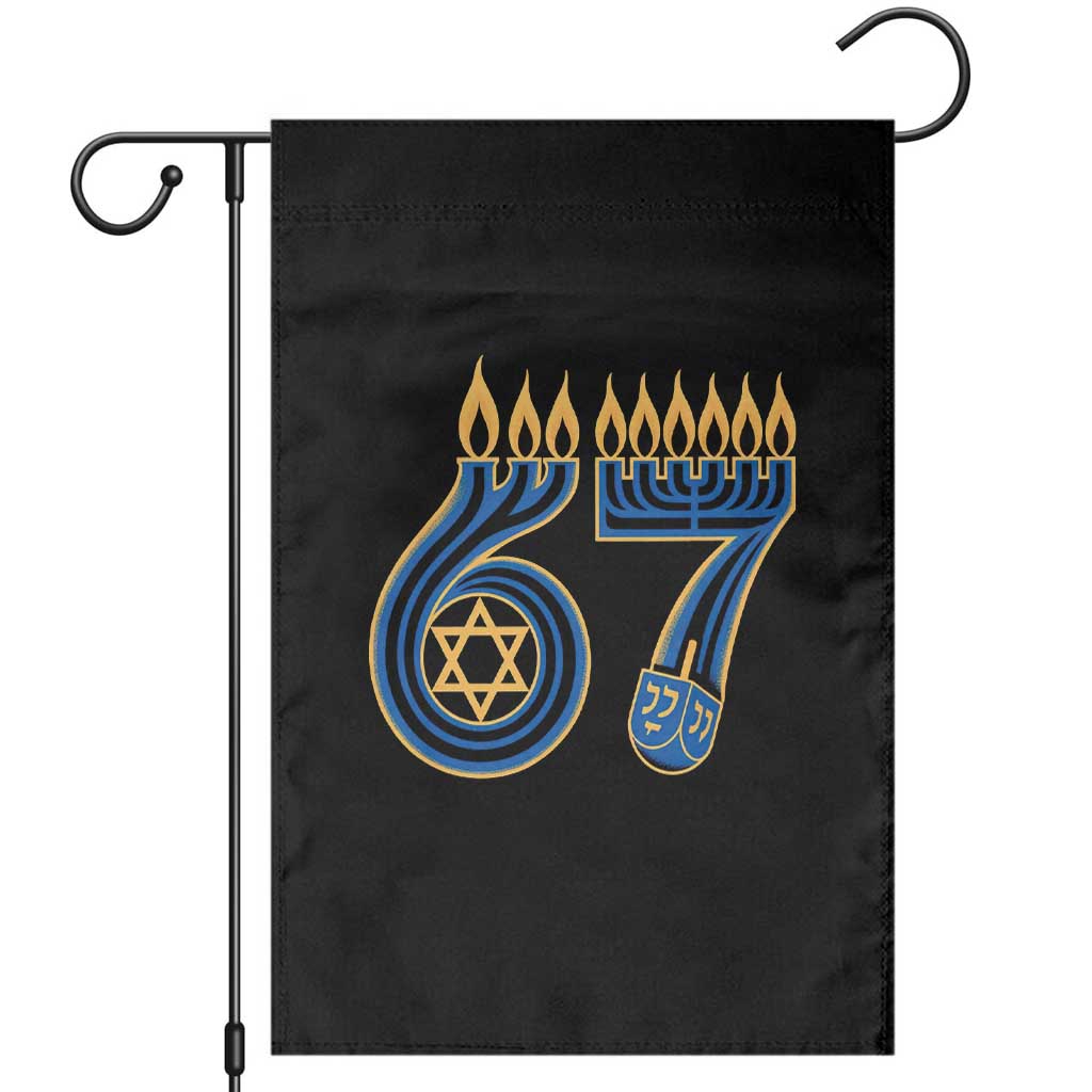 Funny 67 Hanukkah Garden Flag Chanukah Menorah Dreidel Star Of David Six Seven Meme - Wonder Print Shop