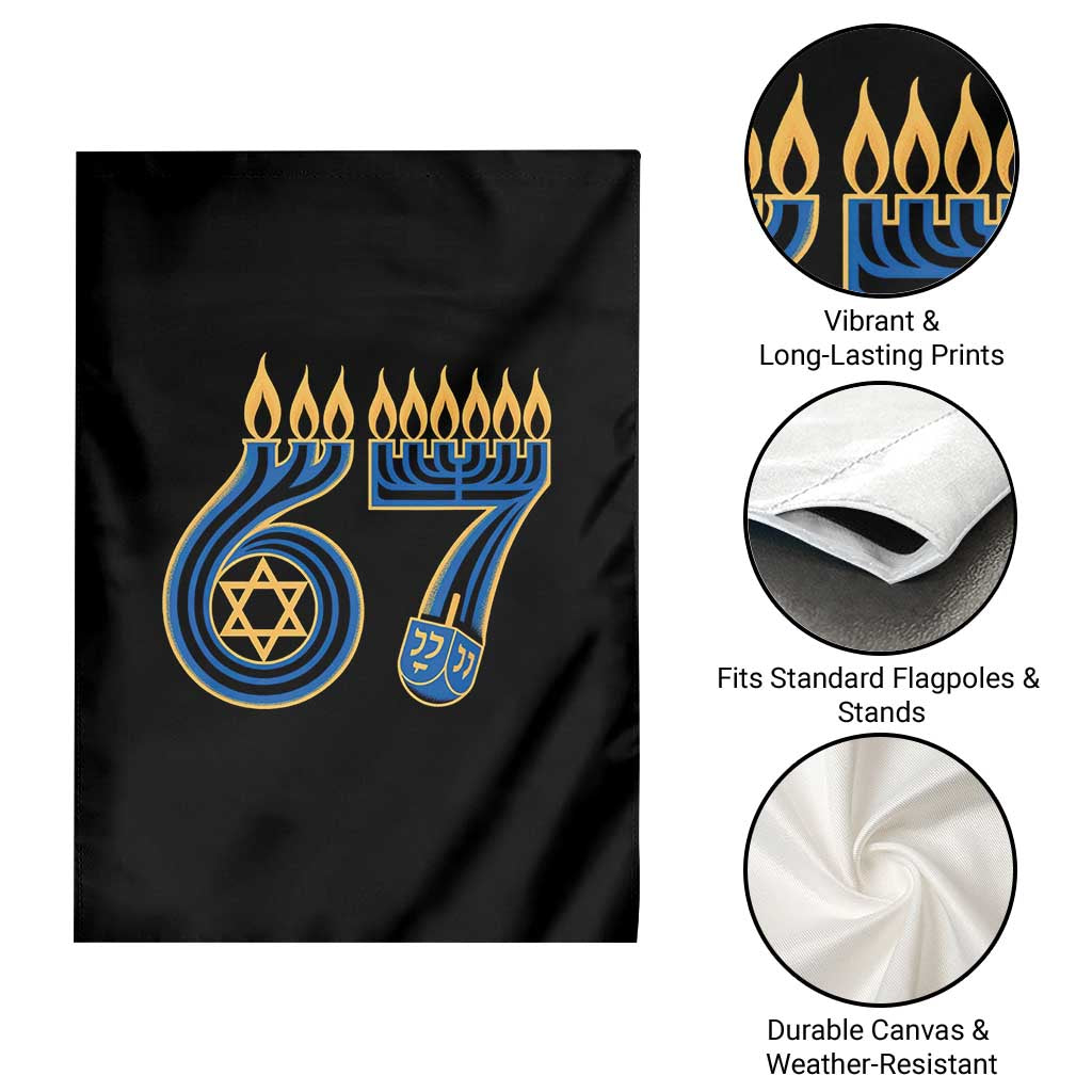 Funny 67 Hanukkah Garden Flag Chanukah Menorah Dreidel Star Of David Six Seven Meme - Wonder Print Shop