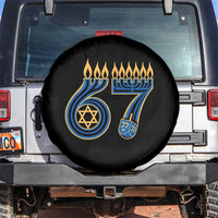 Funny 67 Hanukkah Spare Tire Cover Chanukah Menorah Dreidel Star Of David Six Seven Meme - Wonder Print Shop