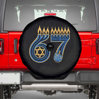 Funny 67 Hanukkah Spare Tire Cover Chanukah Menorah Dreidel Star Of David Six Seven Meme - Wonder Print Shop