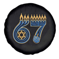 Funny 67 Hanukkah Spare Tire Cover Chanukah Menorah Dreidel Star Of David Six Seven Meme - Wonder Print Shop
