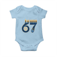Funny 67 Hanukkah Baby Onesie Chanukah Menorah Dreidel Star Of David Six Seven Meme - Wonder Print Shop