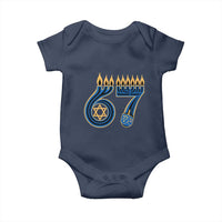 Funny 67 Hanukkah Baby Onesie Chanukah Menorah Dreidel Star Of David Six Seven Meme - Wonder Print Shop