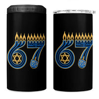 Funny 67 Hanukkah 4 in 1 Can Cooler Tumbler Chanukah Menorah Dreidel Star Of David Six Seven Meme - Wonder Print Shop