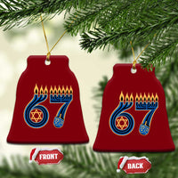 Funny 67 Hanukkah Ceramic Ornament Chanukah Menorah Dreidel Star Of David Six Seven Meme - Wonder Print Shop