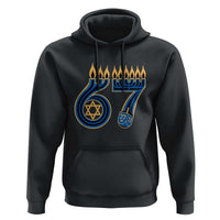 Funny 67 Hanukkah Hoodie Chanukah Menorah Dreidel Star Of David Six Seven Meme - Wonder Print Shop