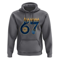 Funny 67 Hanukkah Hoodie Chanukah Menorah Dreidel Star Of David Six Seven Meme - Wonder Print Shop
