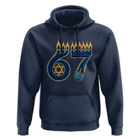 Funny 67 Hanukkah Hoodie Chanukah Menorah Dreidel Star Of David Six Seven Meme - Wonder Print Shop