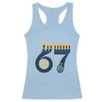 Funny 67 Hanukkah Racerback Tank Top Chanukah Menorah Dreidel Star Of David Six Seven Meme - Wonder Print Shop