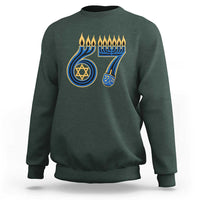 Funny 67 Hanukkah Sweatshirt Chanukah Menorah Dreidel Star Of David Six Seven Meme - Wonder Print Shop