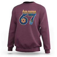 Funny 67 Hanukkah Sweatshirt Chanukah Menorah Dreidel Star Of David Six Seven Meme - Wonder Print Shop