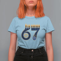 Funny 67 Hanukkah T Shirt For Women Chanukah Menorah Dreidel Star Of David Six Seven Meme - Wonder Print Shop
