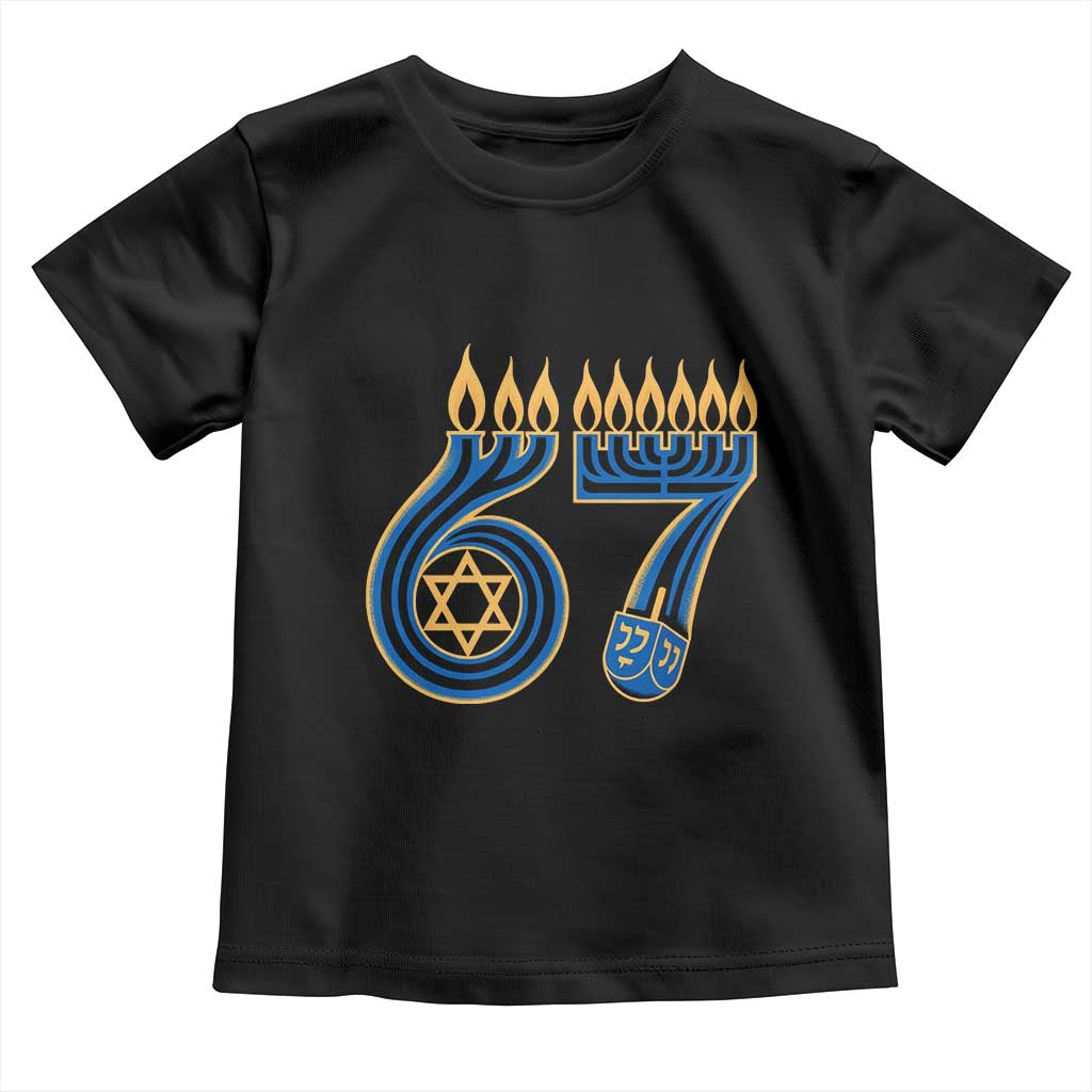 Funny 67 Hanukkah Toddler T Shirt Chanukah Menorah Dreidel Star Of David Six Seven Meme - Wonder Print Shop