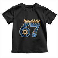 Funny 67 Hanukkah Toddler T Shirt Chanukah Menorah Dreidel Star Of David Six Seven Meme - Wonder Print Shop