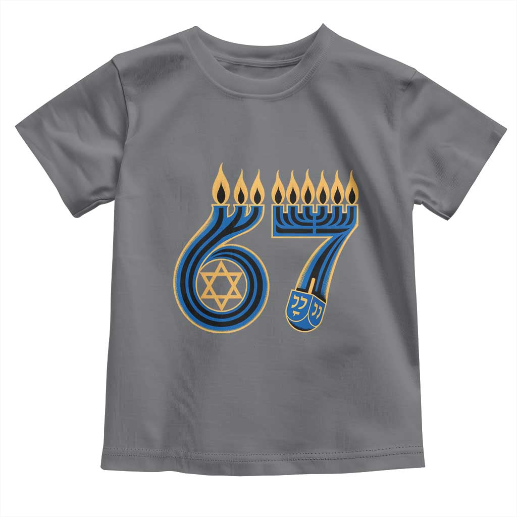 Funny 67 Hanukkah Toddler T Shirt Chanukah Menorah Dreidel Star Of David Six Seven Meme - Wonder Print Shop