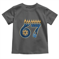 Funny 67 Hanukkah Toddler T Shirt Chanukah Menorah Dreidel Star Of David Six Seven Meme - Wonder Print Shop