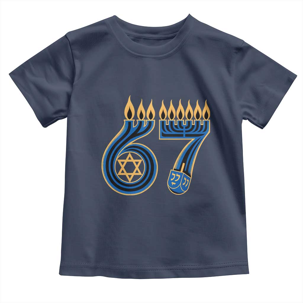 Funny 67 Hanukkah Toddler T Shirt Chanukah Menorah Dreidel Star Of David Six Seven Meme - Wonder Print Shop
