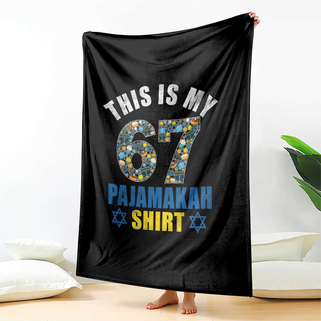 Funny 67 Hanukkah Throw Blanket This Is My 67 Pajamakah Gift - Wonder Print Shop