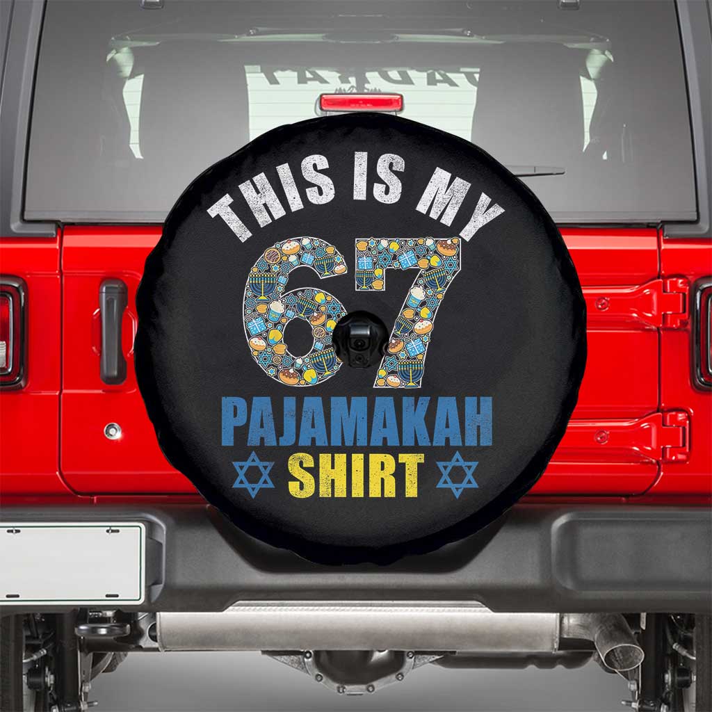 Funny 67 Hanukkah Spare Tire Cover This Is My 67 Pajamakah Gift - Wonder Print Shop
