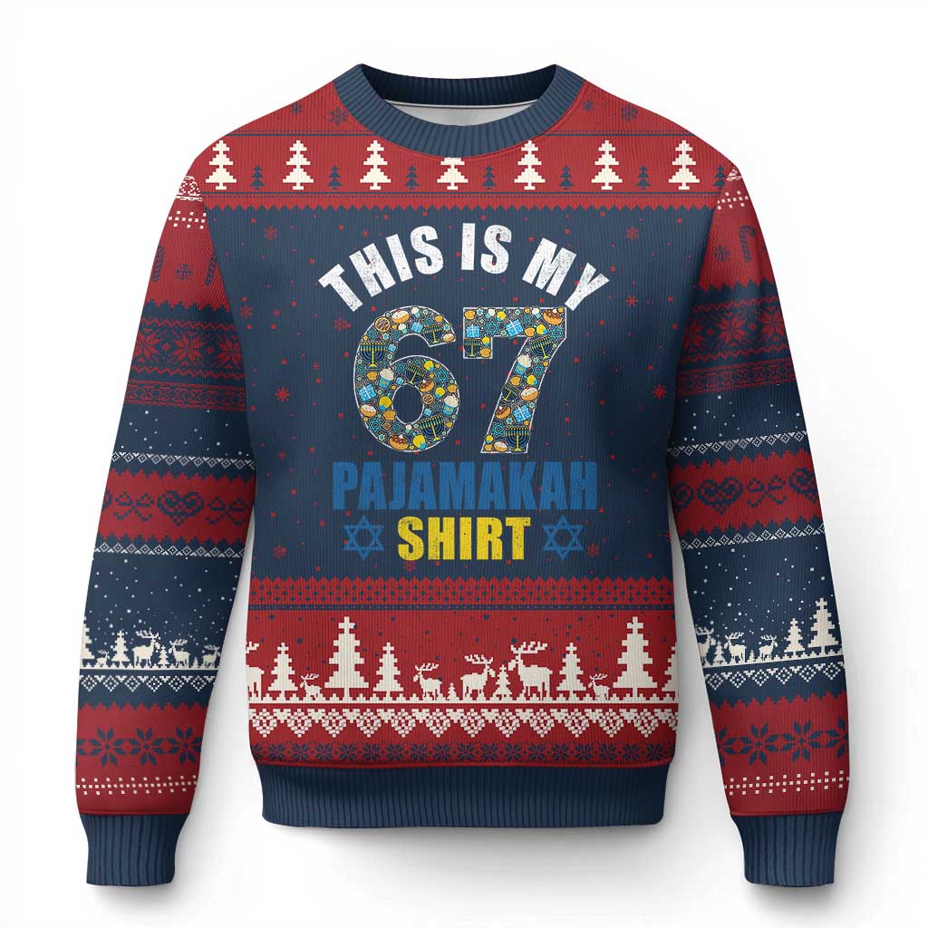 Funny 67 Hanukkah Ugly Christmas Sweater This Is My 67 Pajamakah Gift - Wonder Print Shop