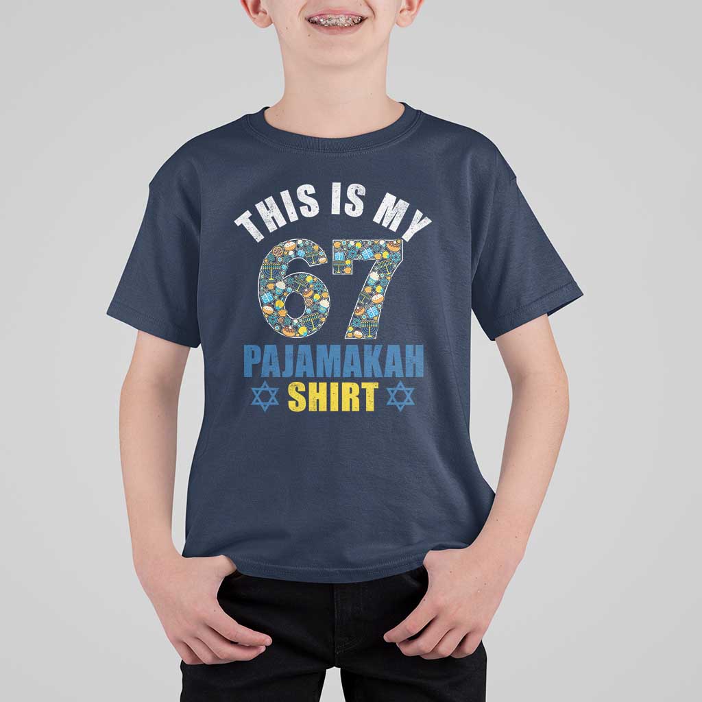 Funny 67 Hanukkah T Shirt For Kid This Is My 67 Pajamakah Gift - Wonder Print Shop