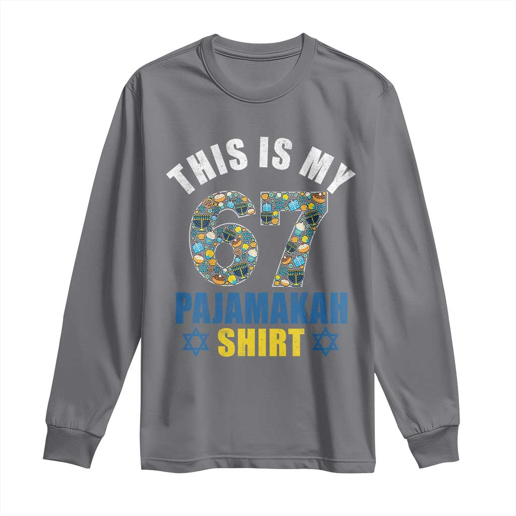 Funny 67 Hanukkah Long Sleeve Shirt This Is My 67 Pajamakah Gift - Wonder Print Shop