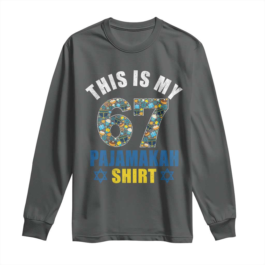 Funny 67 Hanukkah Long Sleeve Shirt This Is My 67 Pajamakah Gift - Wonder Print Shop