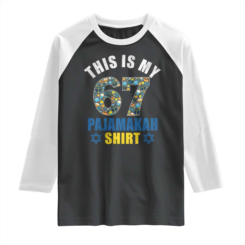 Funny 67 Hanukkah Raglan Shirt This Is My 67 Pajamakah Gift - Wonder Print Shop