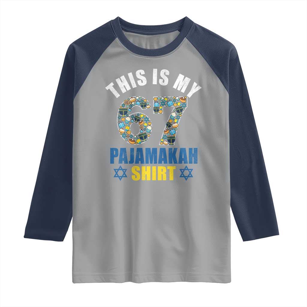 Funny 67 Hanukkah Raglan Shirt This Is My 67 Pajamakah Gift - Wonder Print Shop