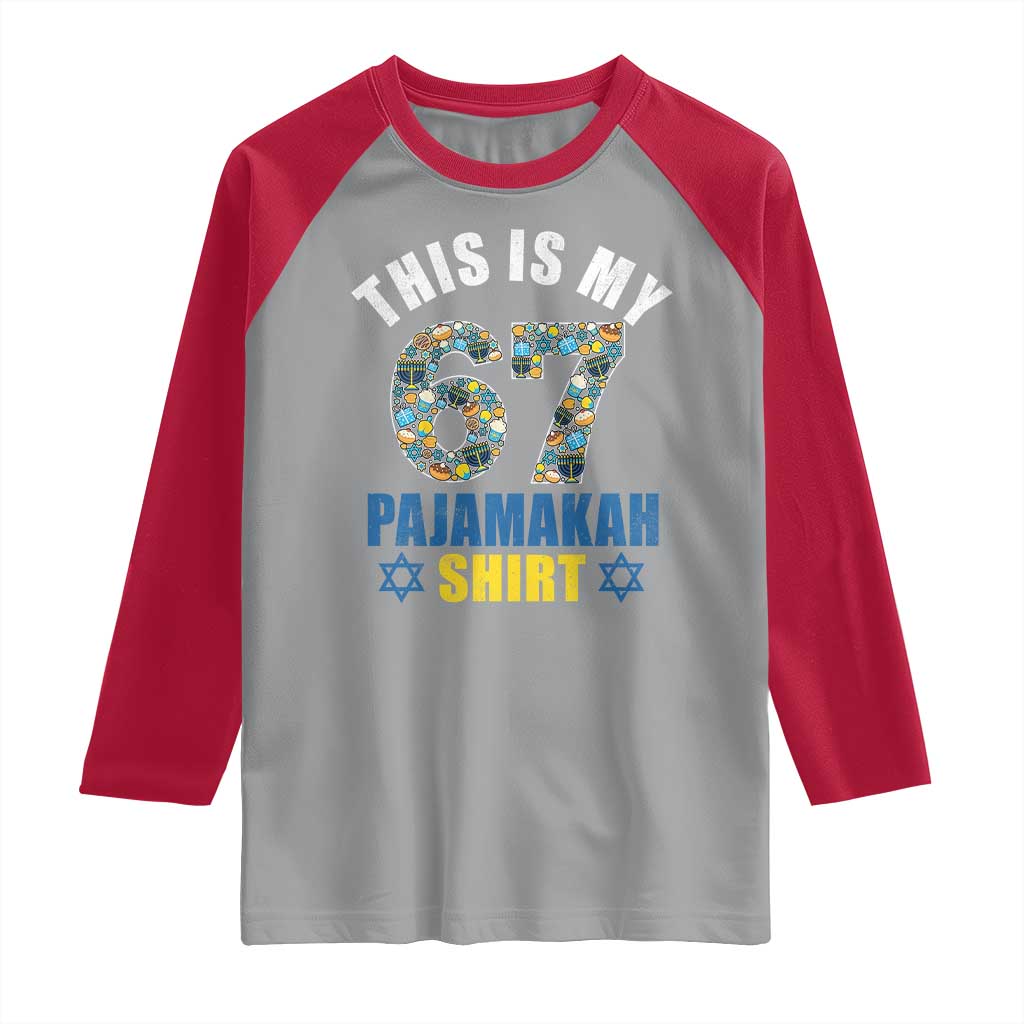Funny 67 Hanukkah Raglan Shirt This Is My 67 Pajamakah Gift - Wonder Print Shop