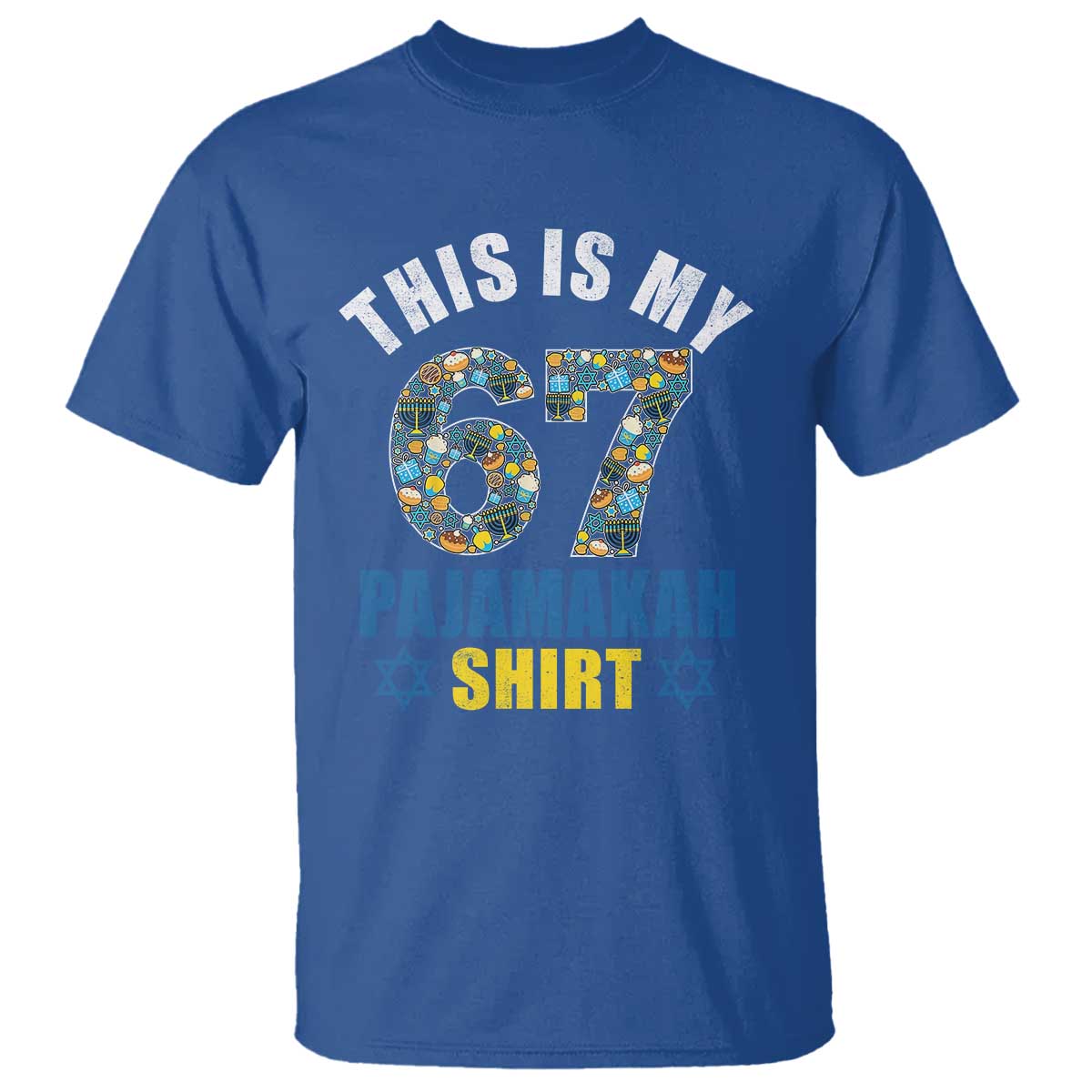 Funny 67 Hanukkah T Shirt This Is My 67 Pajamakah Gift - Wonder Print Shop
