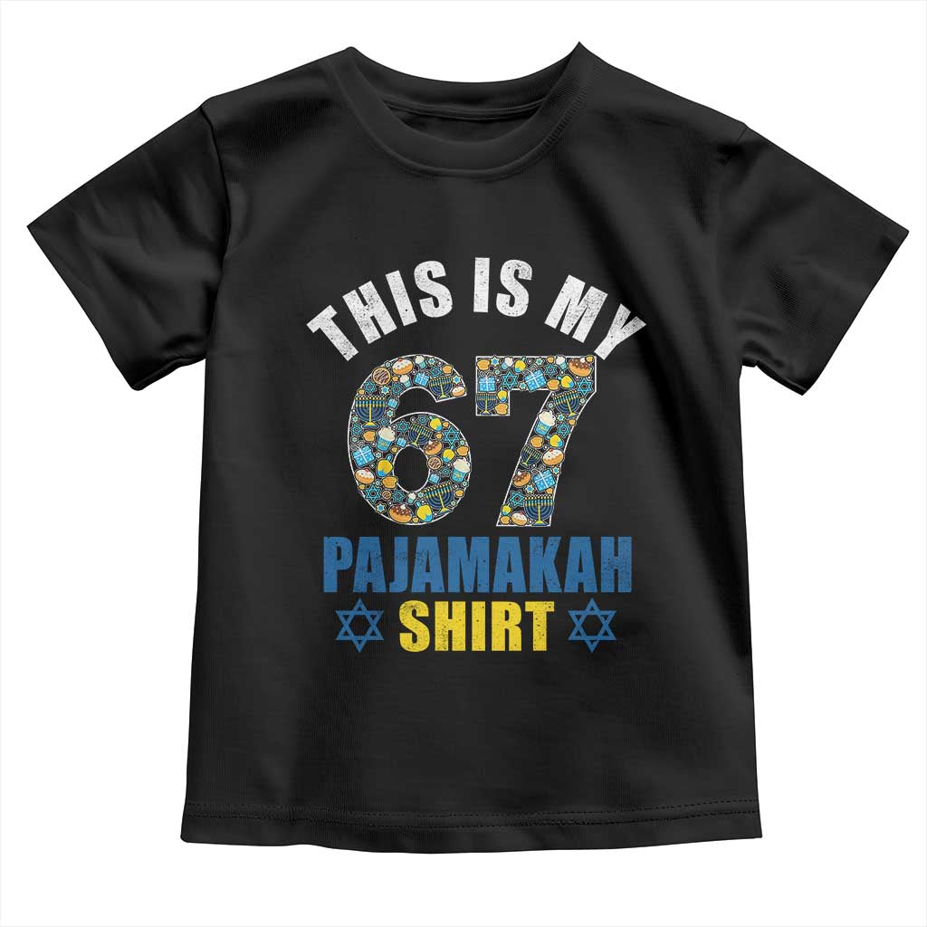 Funny 67 Hanukkah Toddler T Shirt This Is My 67 Pajamakah Gift - Wonder Print Shop