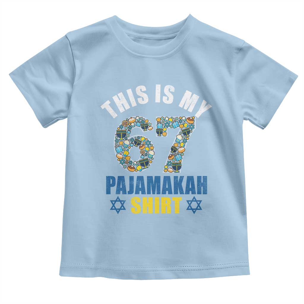 Funny 67 Hanukkah Toddler T Shirt This Is My 67 Pajamakah Gift - Wonder Print Shop