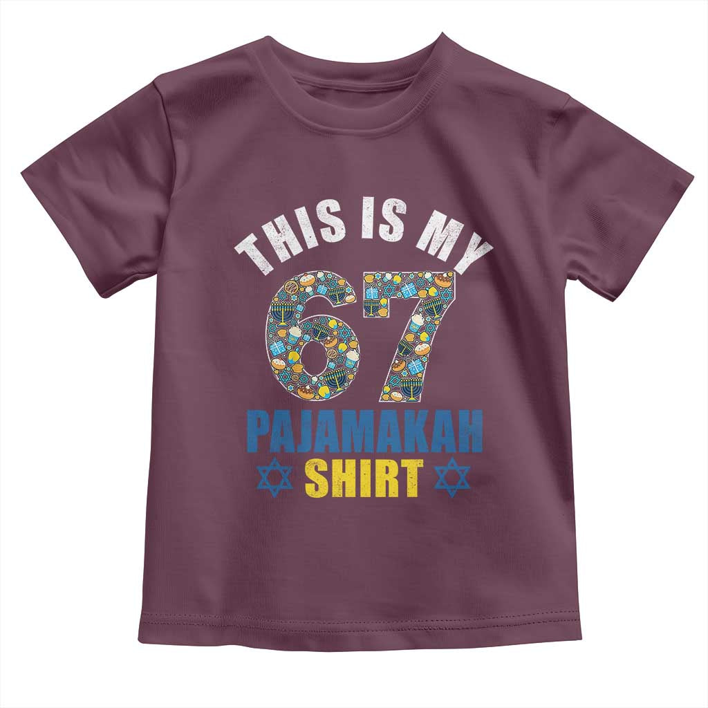 Funny 67 Hanukkah Toddler T Shirt This Is My 67 Pajamakah Gift - Wonder Print Shop