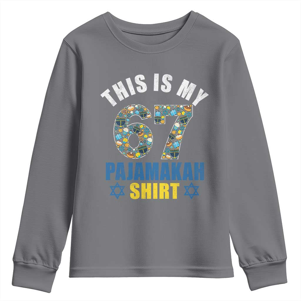 Funny 67 Hanukkah Youth Sweatshirt This Is My 67 Pajamakah Gift - Wonder Print Shop