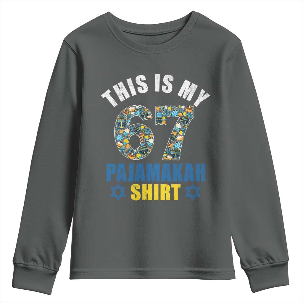 Funny 67 Hanukkah Youth Sweatshirt This Is My 67 Pajamakah Gift - Wonder Print Shop