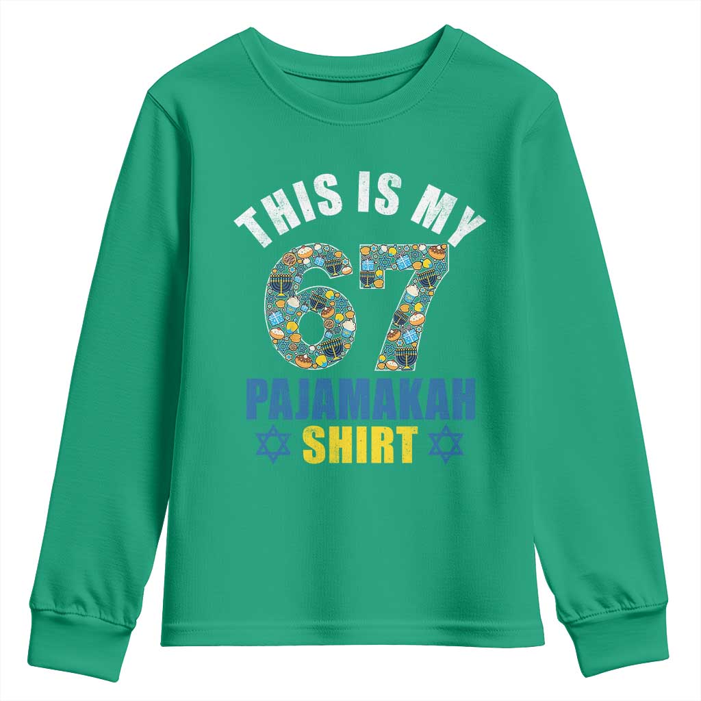 Funny 67 Hanukkah Youth Sweatshirt This Is My 67 Pajamakah Gift - Wonder Print Shop