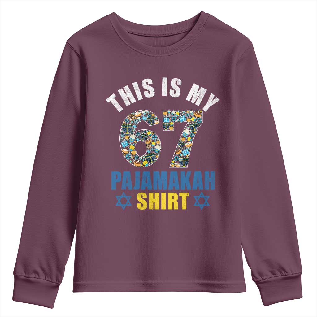 Funny 67 Hanukkah Youth Sweatshirt This Is My 67 Pajamakah Gift - Wonder Print Shop