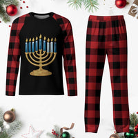 Funny 67 Hanukkah Plaid Pajama Set Chanukah Menorah Sixth Seventh Night - Wonder Print Shop