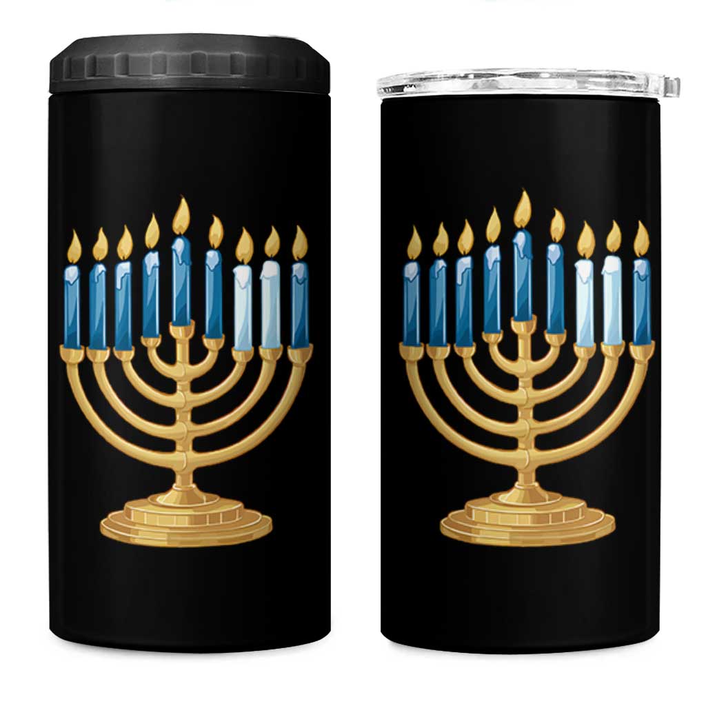 Funny 67 Hanukkah 4 in 1 Can Cooler Tumbler Chanukah Menorah Sixth Seventh Night - Wonder Print Shop