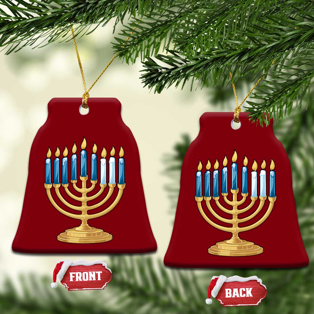 Funny 67 Hanukkah Ceramic Ornament Chanukah Menorah Sixth Seventh Night - Wonder Print Shop