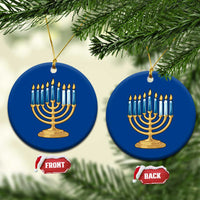 Funny 67 Hanukkah Ceramic Ornament Chanukah Menorah Sixth Seventh Night - Wonder Print Shop