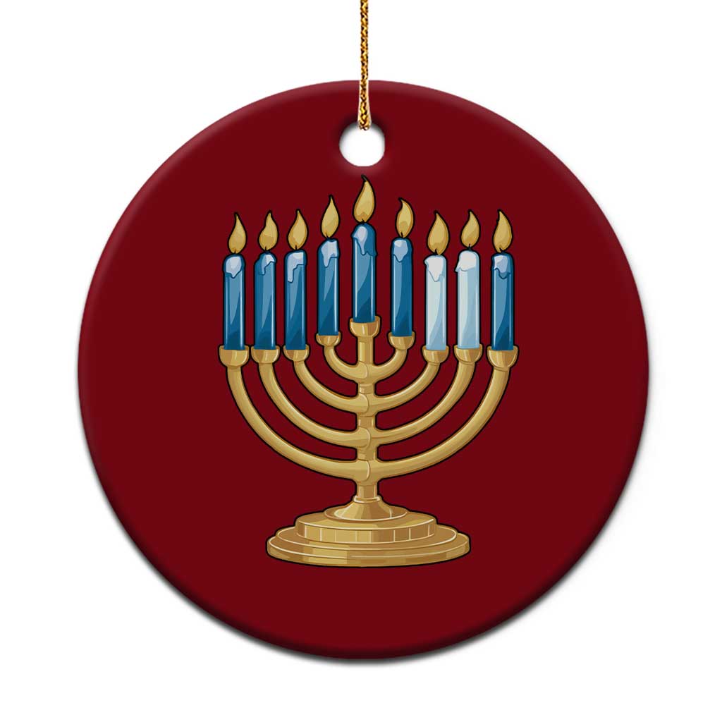 Funny 67 Hanukkah Ceramic Ornament Chanukah Menorah Sixth Seventh Night - Wonder Print Shop