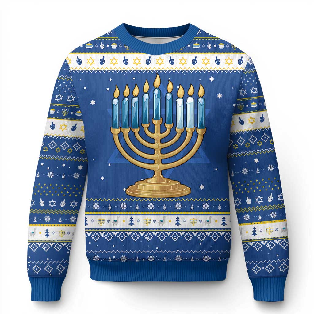 Funny 67 Chanukah Hanukkah Ugly Sweater Menorah Sixth Seventh Night - Wonder Print Shop