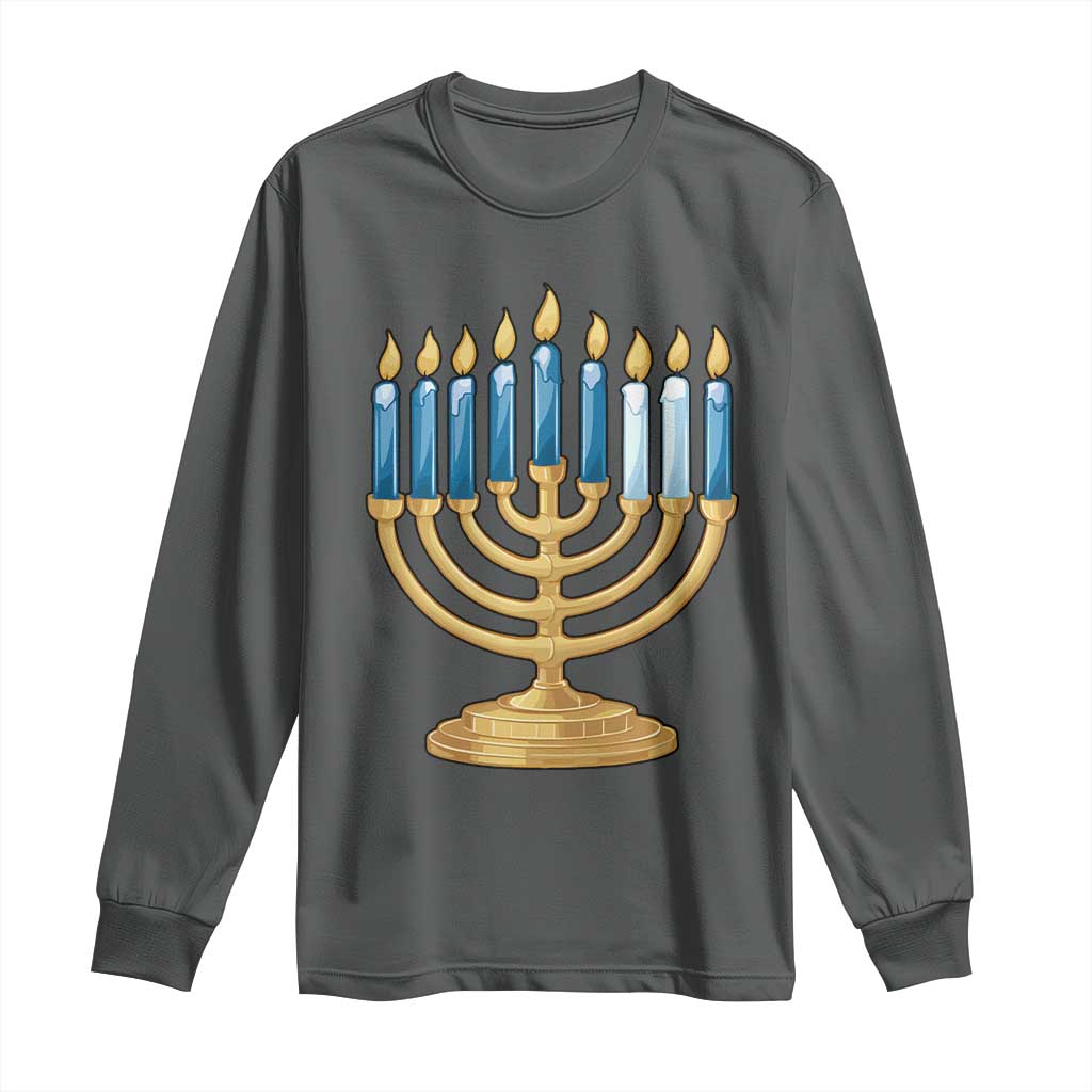 Funny 67 Hanukkah Long Sleeve Shirt Chanukah Menorah Sixth Seventh Night - Wonder Print Shop