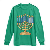 Funny 67 Hanukkah Long Sleeve Shirt Chanukah Menorah Sixth Seventh Night - Wonder Print Shop