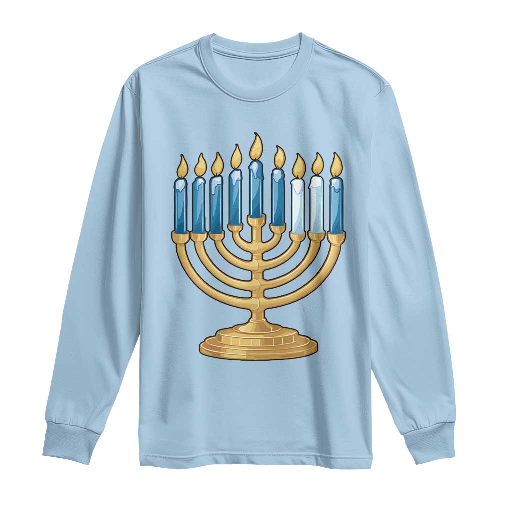 Funny 67 Hanukkah Long Sleeve Shirt Chanukah Menorah Sixth Seventh Night - Wonder Print Shop