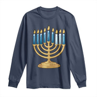 Funny 67 Hanukkah Long Sleeve Shirt Chanukah Menorah Sixth Seventh Night - Wonder Print Shop