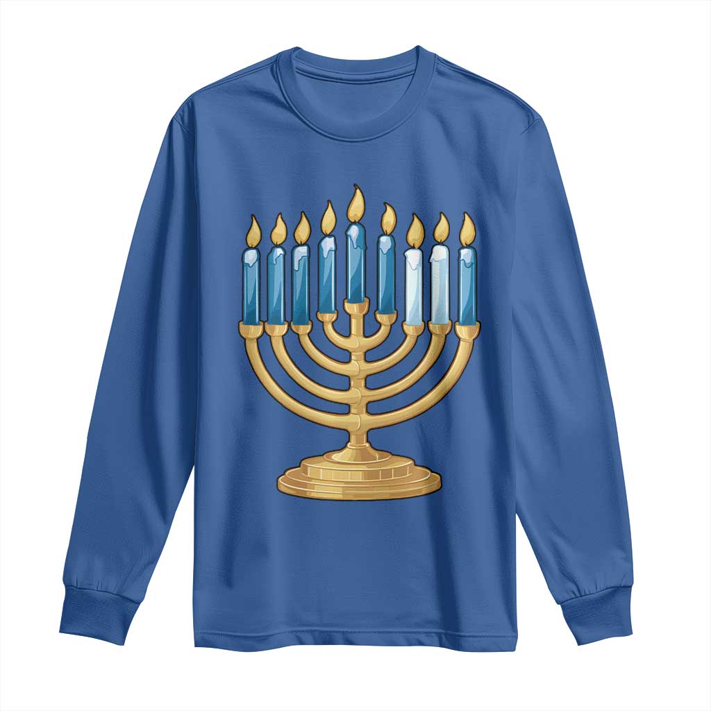 Funny 67 Hanukkah Long Sleeve Shirt Chanukah Menorah Sixth Seventh Night - Wonder Print Shop