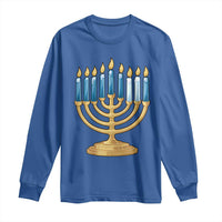 Funny 67 Hanukkah Long Sleeve Shirt Chanukah Menorah Sixth Seventh Night - Wonder Print Shop